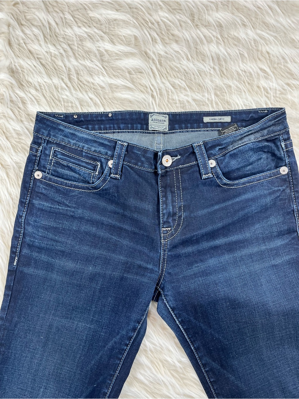 Anoname Jeans 32x32 Mid Rise Bootcut Dark Wash - Picture 2 of 7